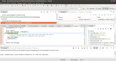 screenshot of the debugger