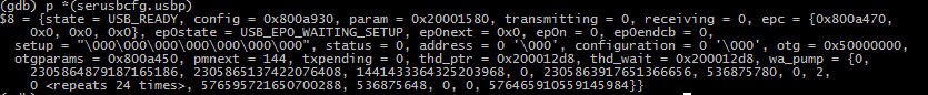 GDB usb driver state during normal running