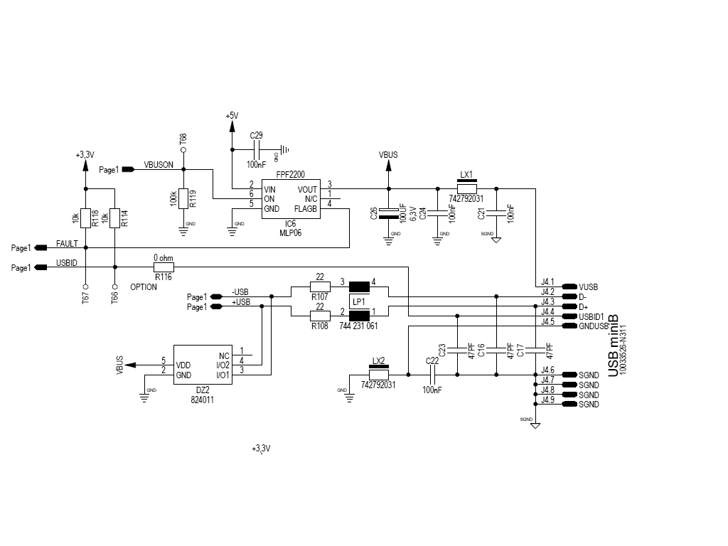 USB connector scheme