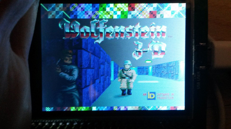 Wolf3D splash screen over the XOR-ed palette texture