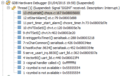 Stack trace leading to stStartAlarm